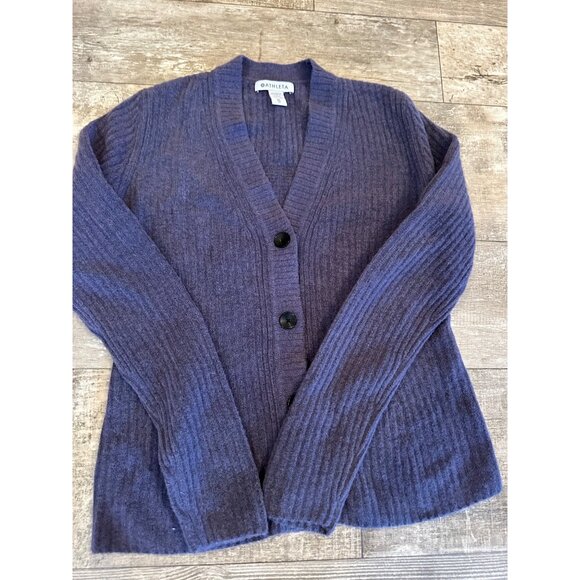 Athleta Ribbed Button-Down Cardigan Sweater XS Tall Soft Wool Blend Long Sleeves - Picture 1 of 11